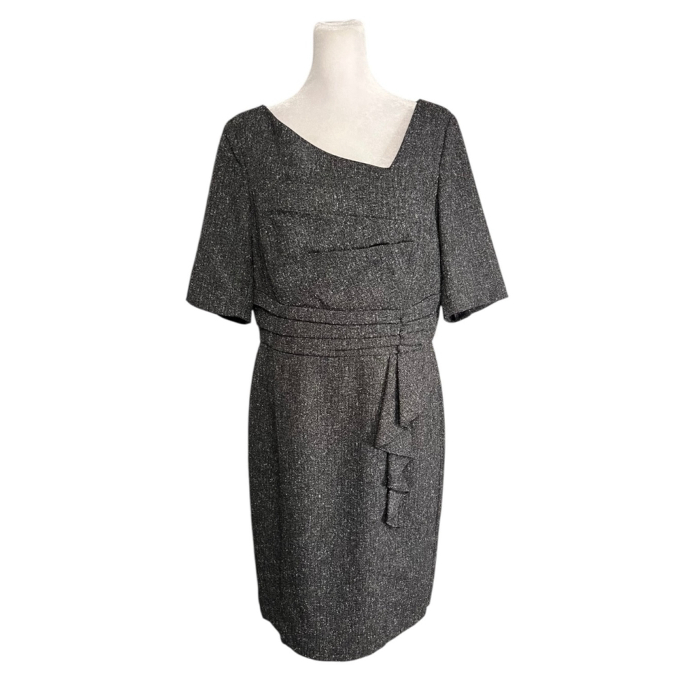White House Black Market Charcoal Textured Sheath Dress, satin lining